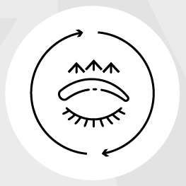 Illustration representing eyebrow-area laxity