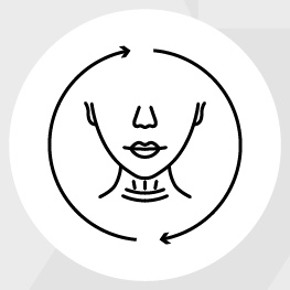 Illustration representing visible neck laxity